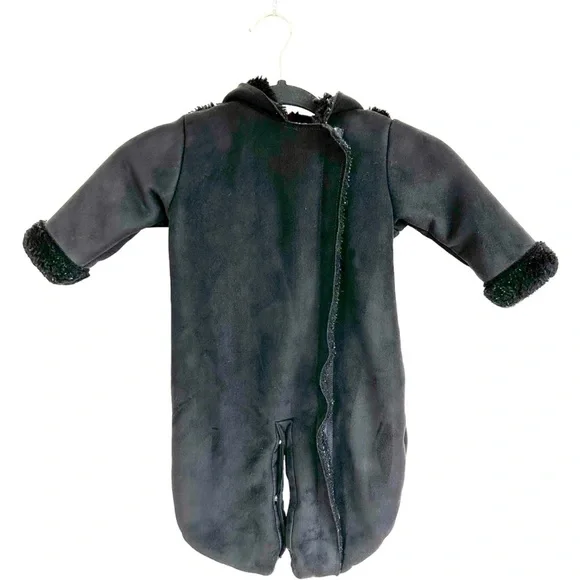 Baby Gap Faux Suede Fleece Lined Bunting Full Zip & Snap Legs Size 6-12 Months